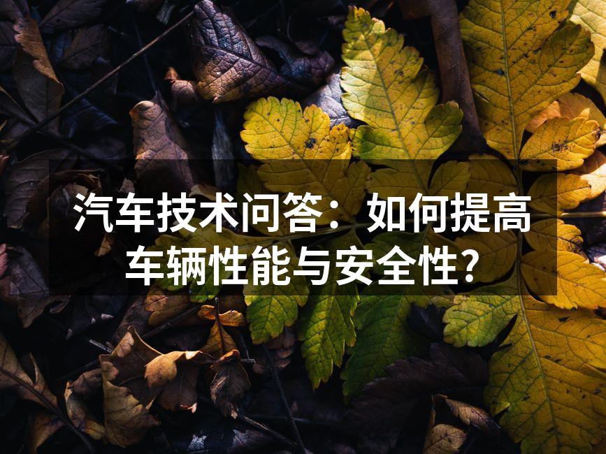 确保汽车安全性的关键配件
